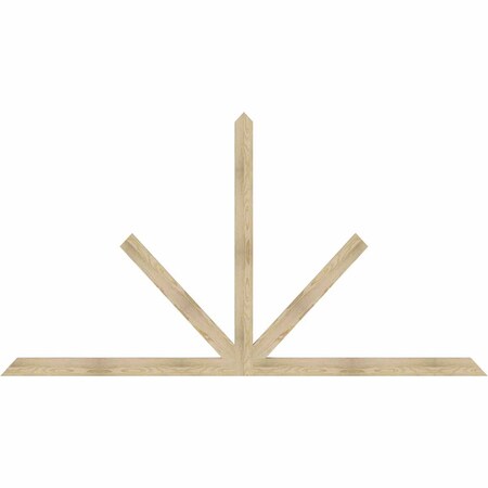Ekena Millwork Saratoga Rough Sawn Timber Gable Bracket, Douglas Fir, 108"W x 58"H x 2"D x 4"F, 13/12 Pitch GBW108X58X0204SAR00RDF